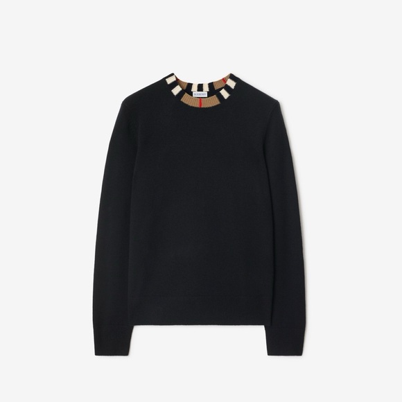 Burberry Icon Stripe cashmere sweater Black M - Picture 1 of 6